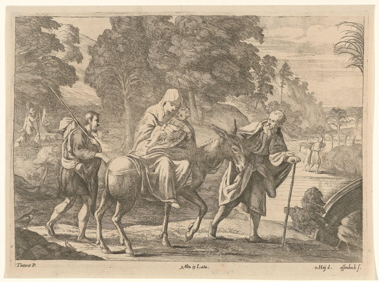 Vlucht naar Egypte door Jan van Ossenbeeck