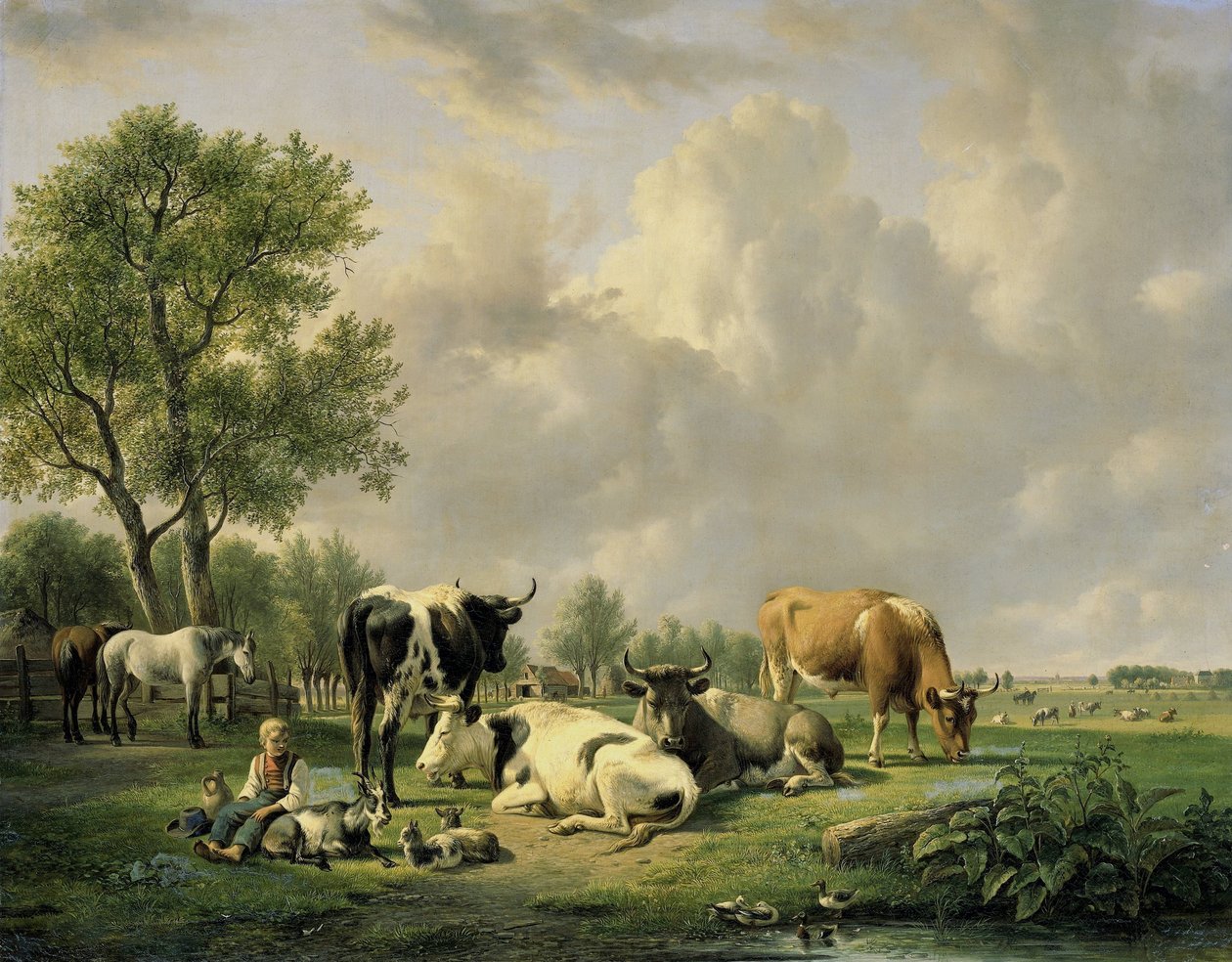 Weide met dieren door Jan van Ravenswaay