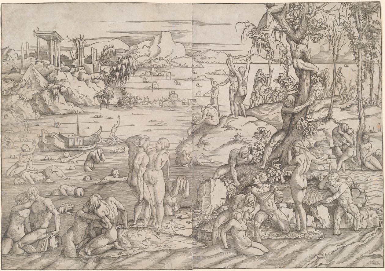 De zondvloed door Jan van Scorel