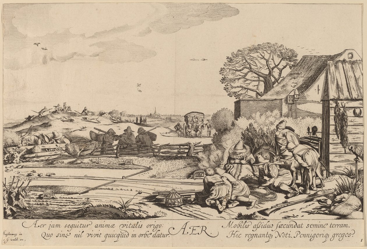 Lucht door Jan van de Velde II after Willem Buytewech