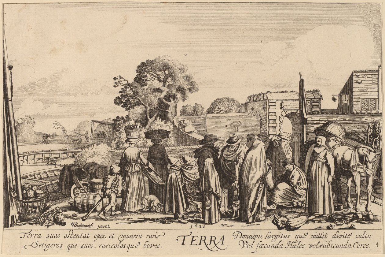 Aarde door Jan van de Velde II after Willem Buytewech