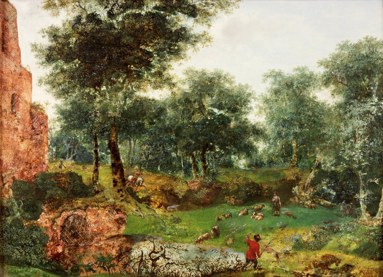 Boslandschap, c.1690-1700 door Jan van der Heyden