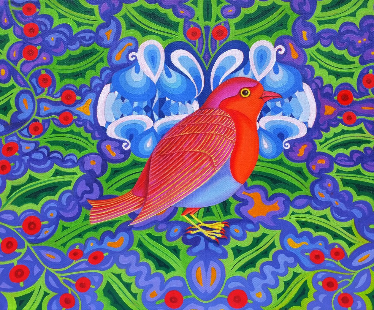 Kerstroodborstje, 2012 door Jane Tattersfield