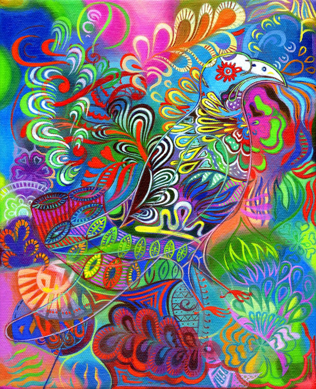 O vogel tussen de bladeren, 2011 door Jane Tattersfield