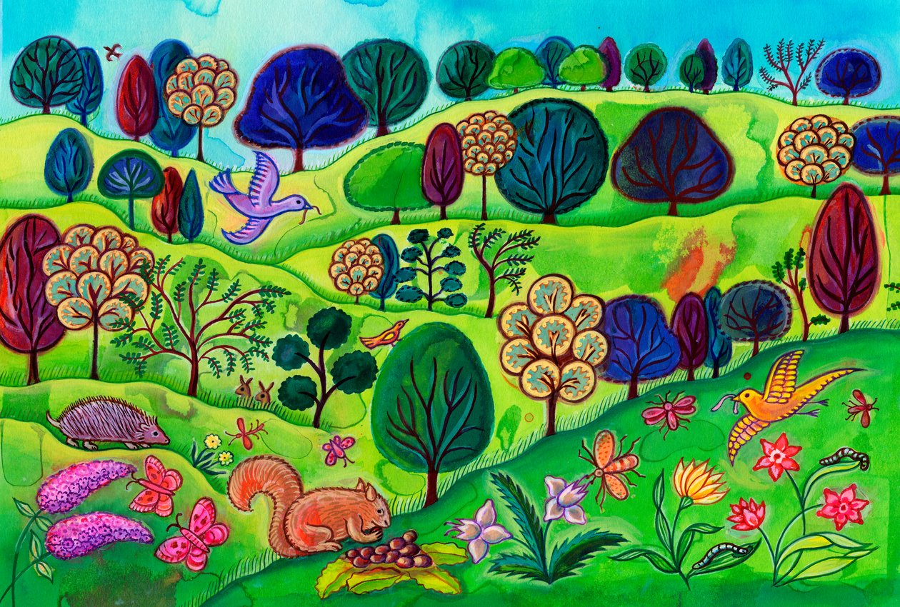 Landschap met eekhoorn, 2002 door Jane Tattersfield