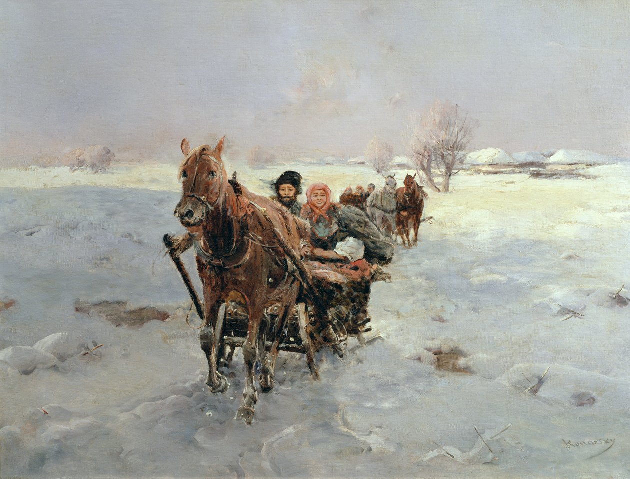 Sleden in een Winterlandschap door Janina Konarsky