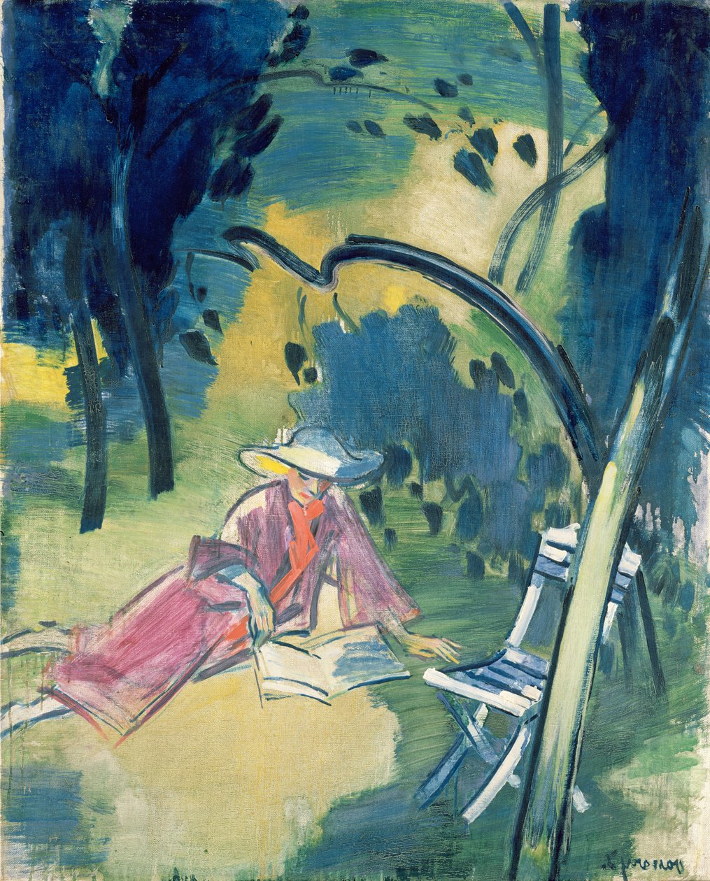 Vrouw in de tuin door János Vaszary