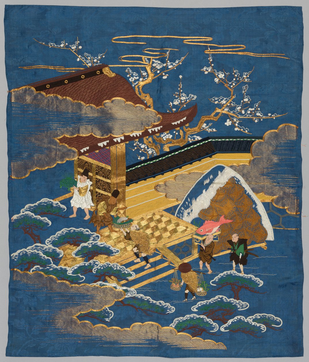 Geborduurde Fukusa door Japan, late 19th early 20th century
