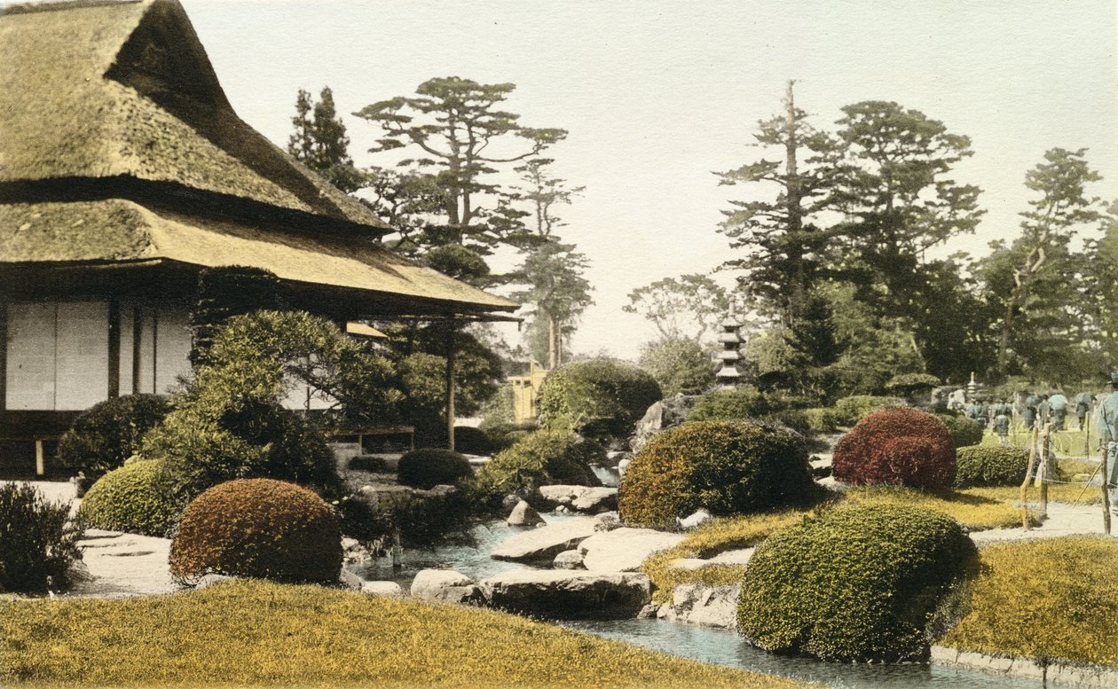 Een karakteristieke Japanse tuin, eind 19e eeuw door Japanese Photographer