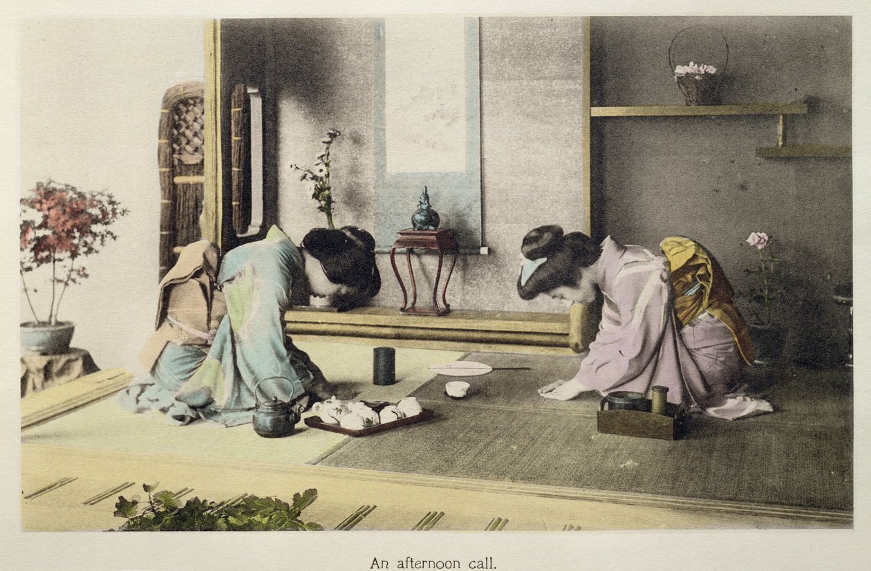 Een Middagbezoek, ca. 1880 door Japanese Photographer