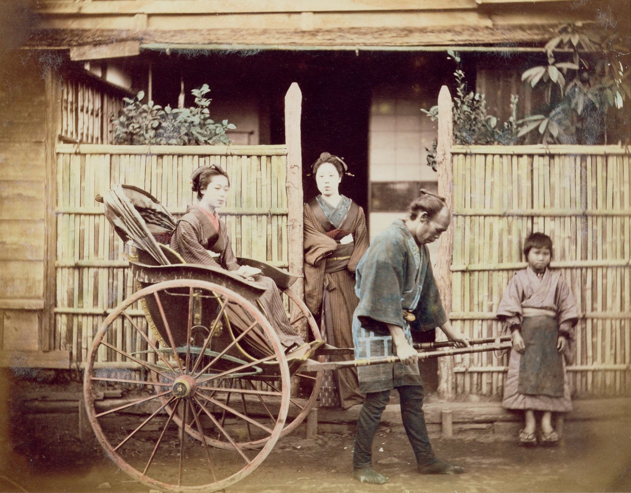 Dame in een riksja, ca. 1890s door Japanese Photographer
