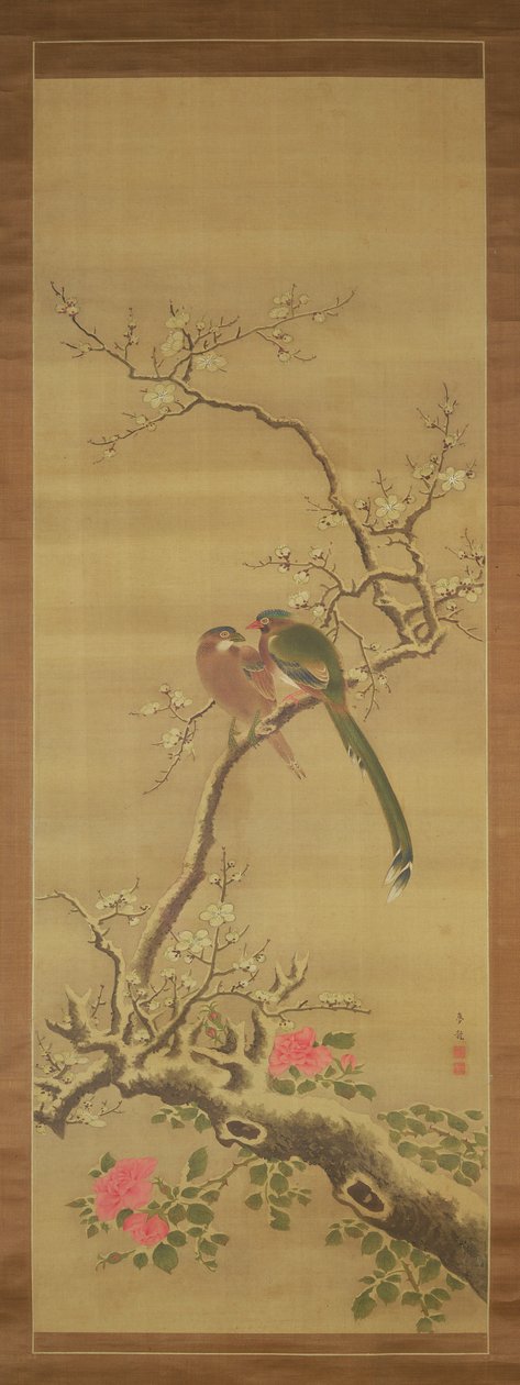 Vogels op een besneeuwde tak door Japanese School