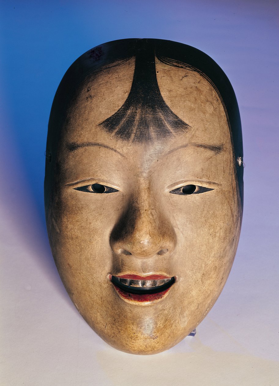 Noh theatermasker van een jonge jongen genaamd Kasshiki, 15e-19e eeuw door Japanese School