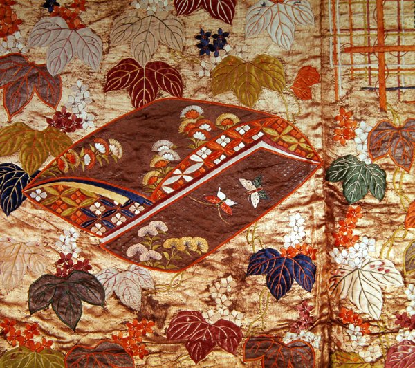 Detail van een Noh-jas (satijn) door Japanese School