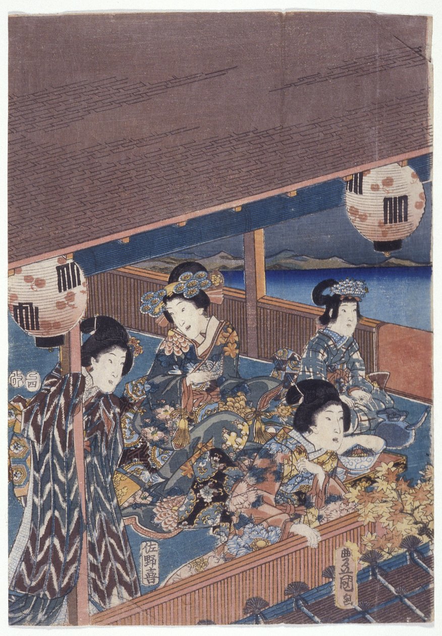 Deel Van Genji Drieluik door Japanese School