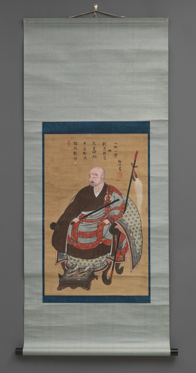 Portret van een Zen priester door Japanese School