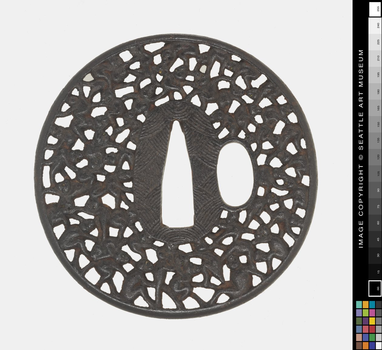 Tsuba: Honderd Apen door Japanese School