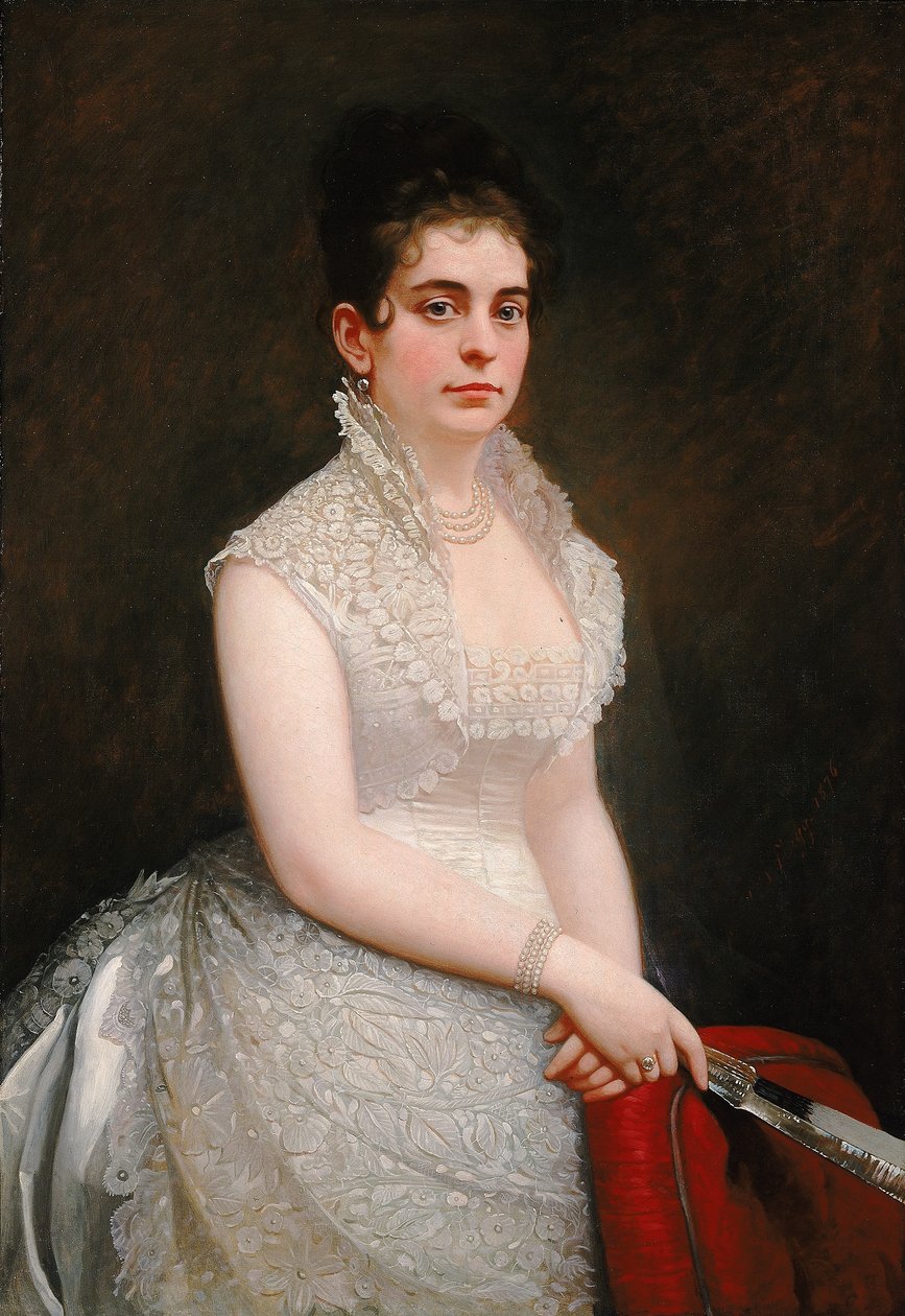 Alice Pike Barney, in trouwjurk door Jared B. Flagg