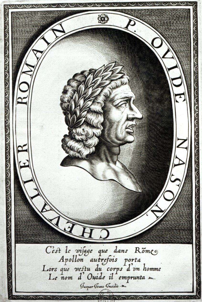 Portret van Ovidius (Publius Ovidius Naso) (43 v.Chr.-17 n.Chr.) door Jaspar de Isaac