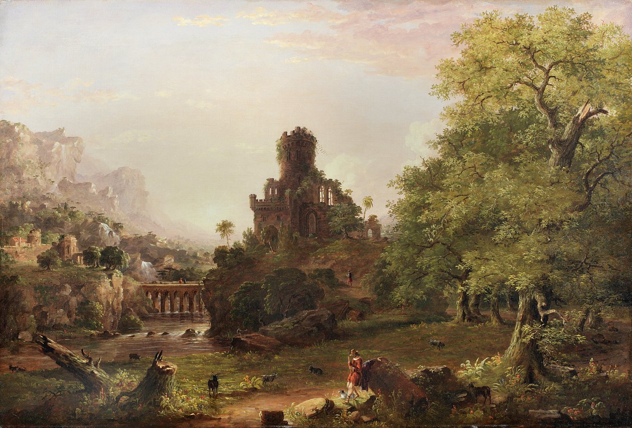 Landschap met Ruïnes, 1854 door Jasper Francis Cropsey