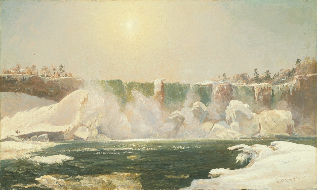 Niagara Falls in de winter door Jasper Francis Cropsey