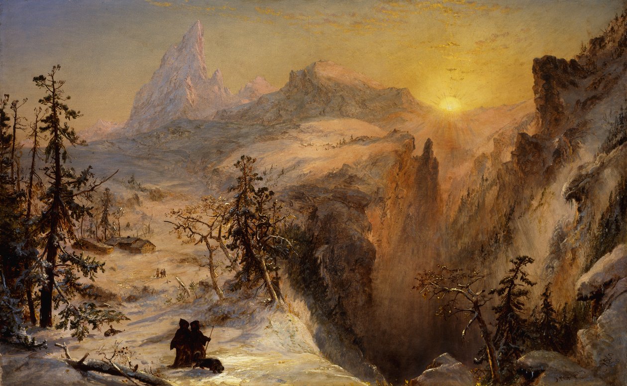 Winter in Zwitserland, 1860 door Jasper Francis Cropsey