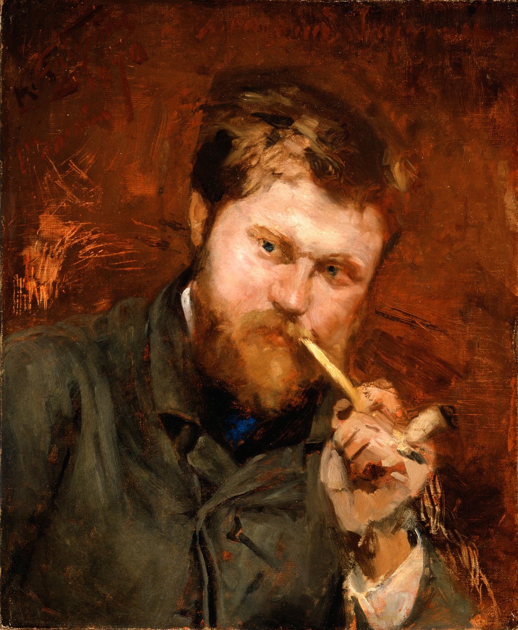 Man die een pijp rookt, ca. 1875 door Jean Alexandre Joseph Falguiere