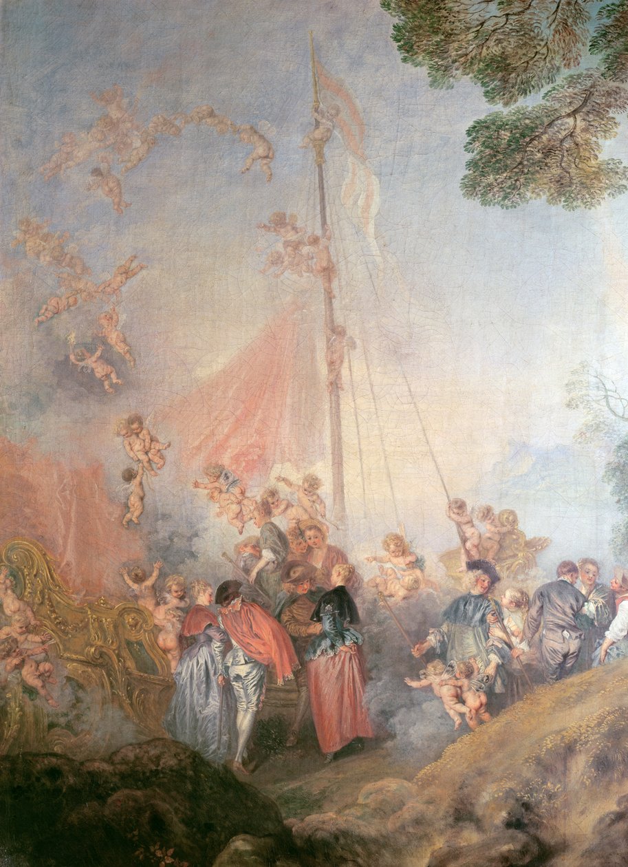 Inscheping naar Cythera, 1717 (detail) door Jean Antoine Watteau