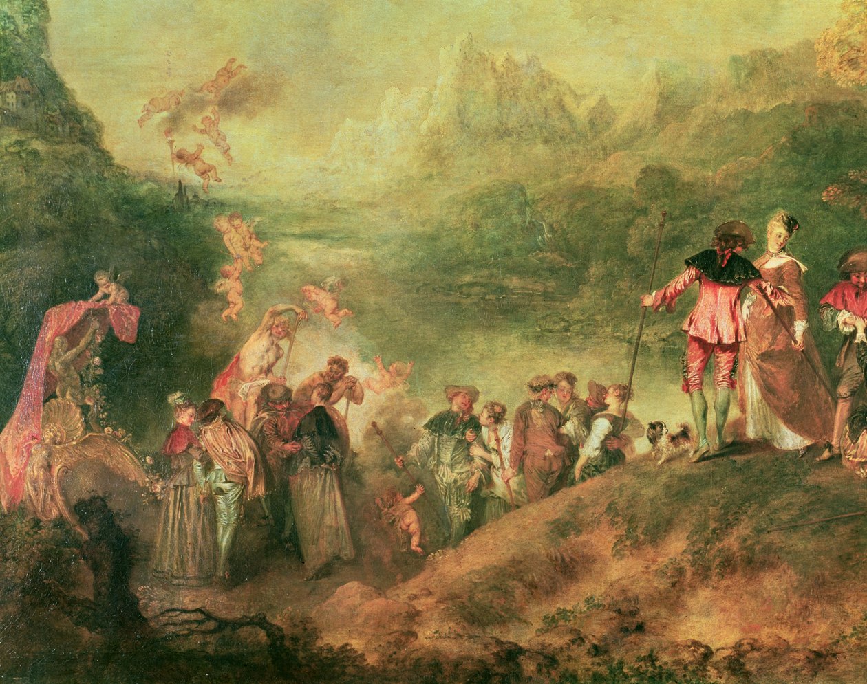 Inscheping naar Cythera, 1717 (detail) door Jean Antoine Watteau