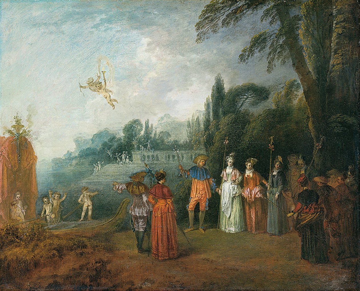 Inscheping naar Cythera door Jean Antoine Watteau