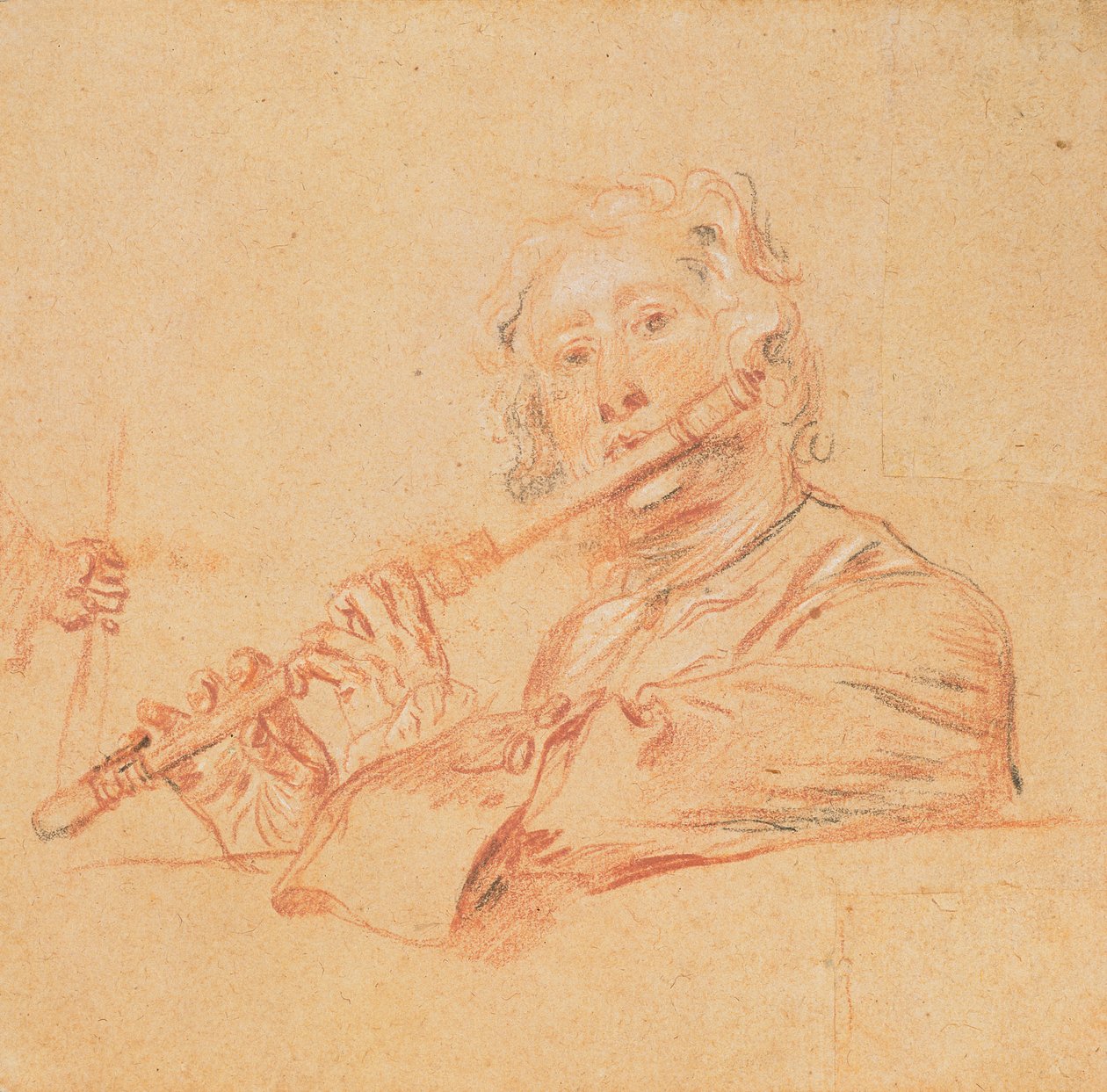 Man die een fluit speelt, c.1710 door Jean Antoine Watteau