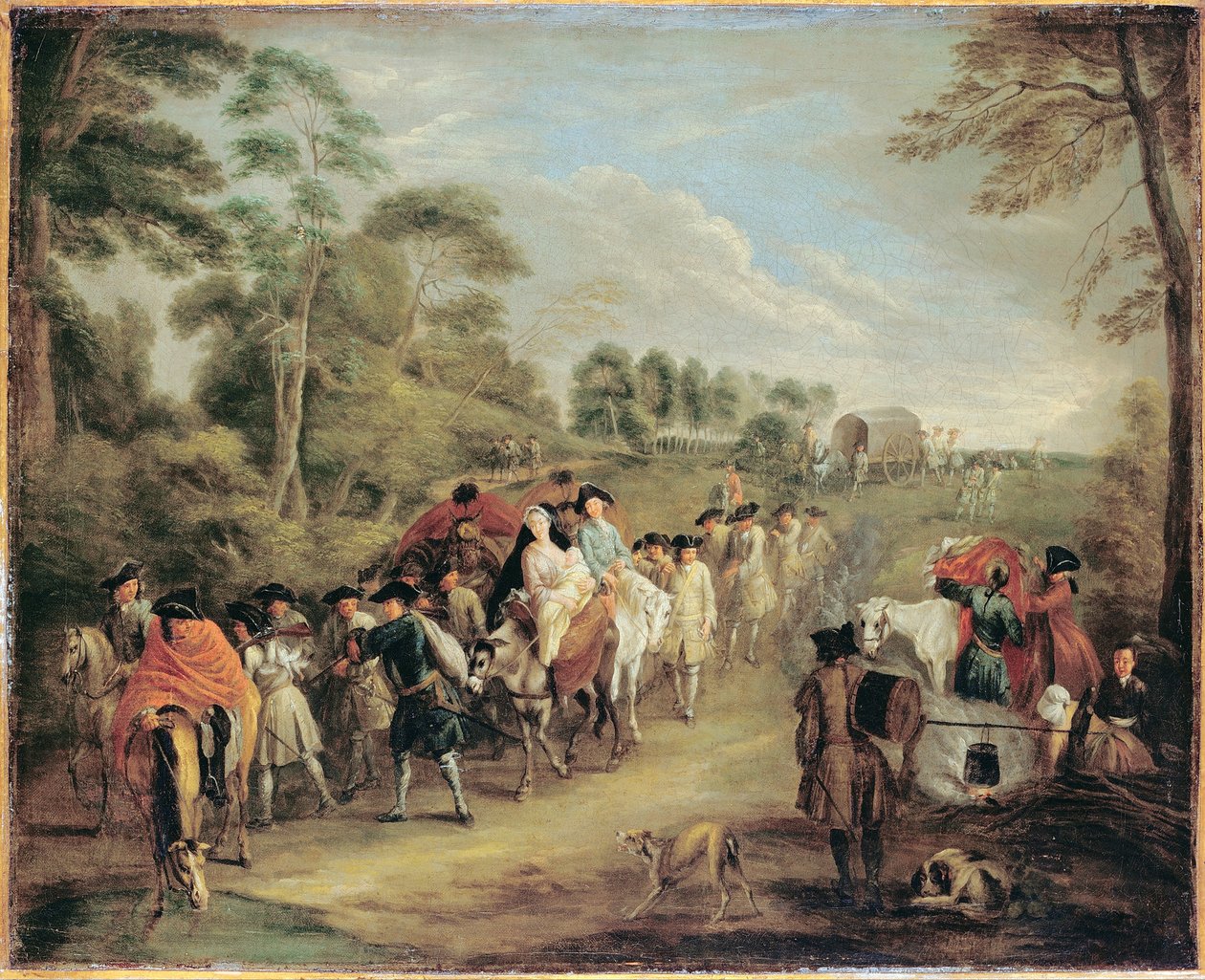 Soldaten op mars door Jean Antoine Watteau