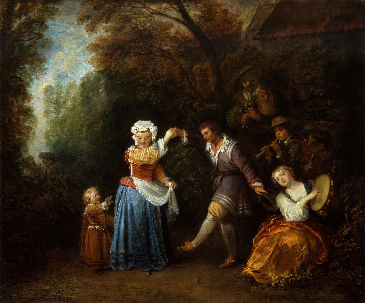 De Dorpsdans door Jean Antoine Watteau