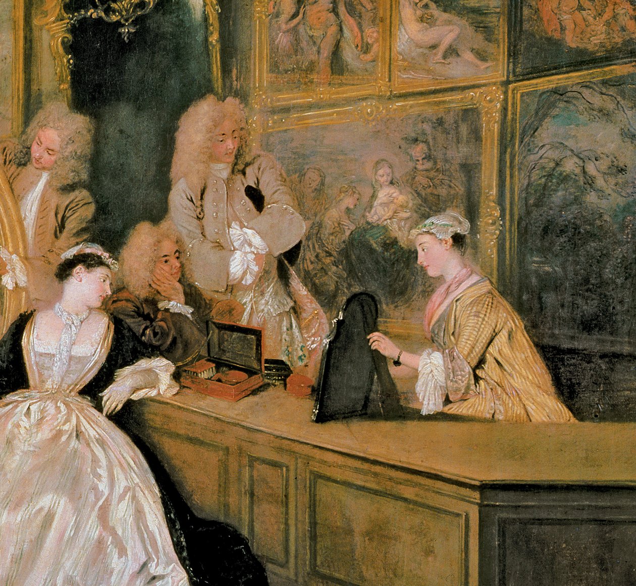 Het uithangbord van Gersaint, 1721 (detail) door Jean Antoine Watteau
