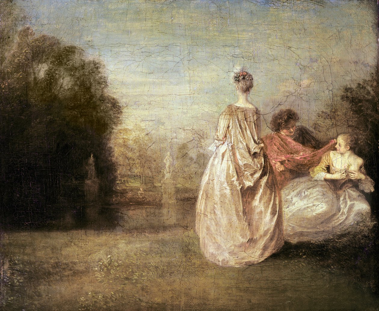 De twee neven, 1716-20 door Jean Antoine Watteau