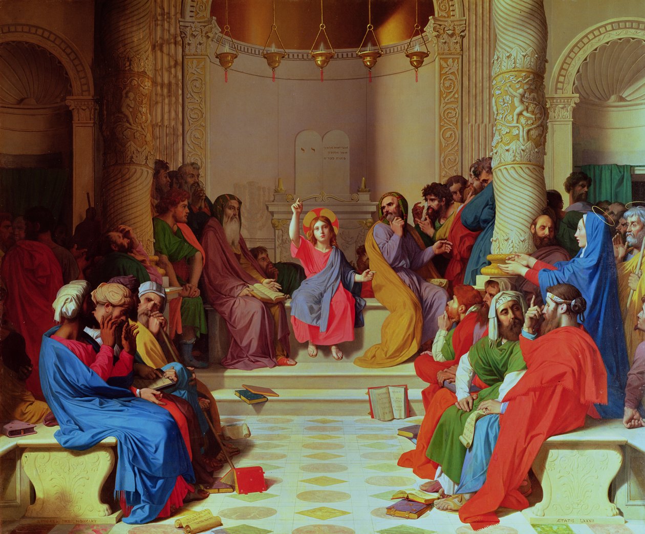 Jezus Onder de Doktoren, 1862 door Jean Auguste Dominique Ingres