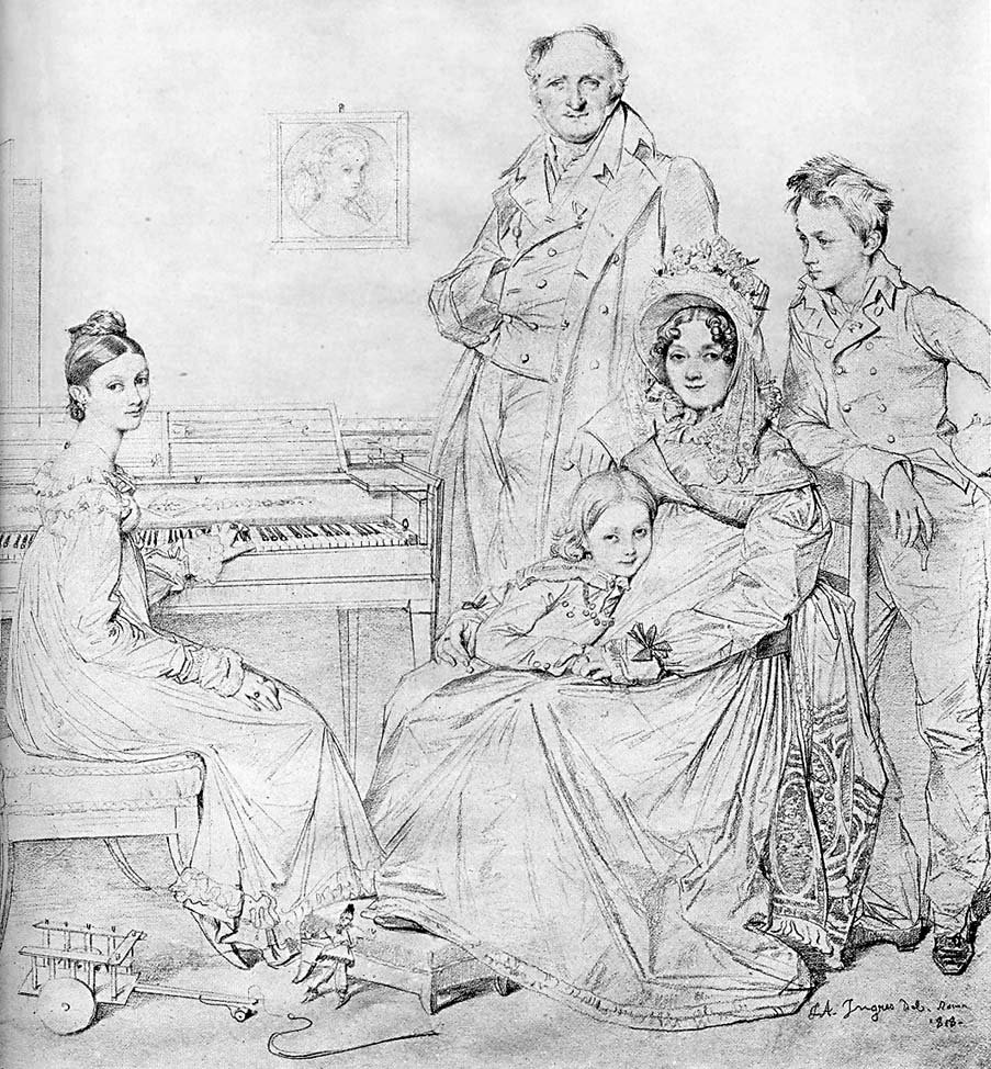 De Familie Stamaty door Jean Auguste Dominique Ingres