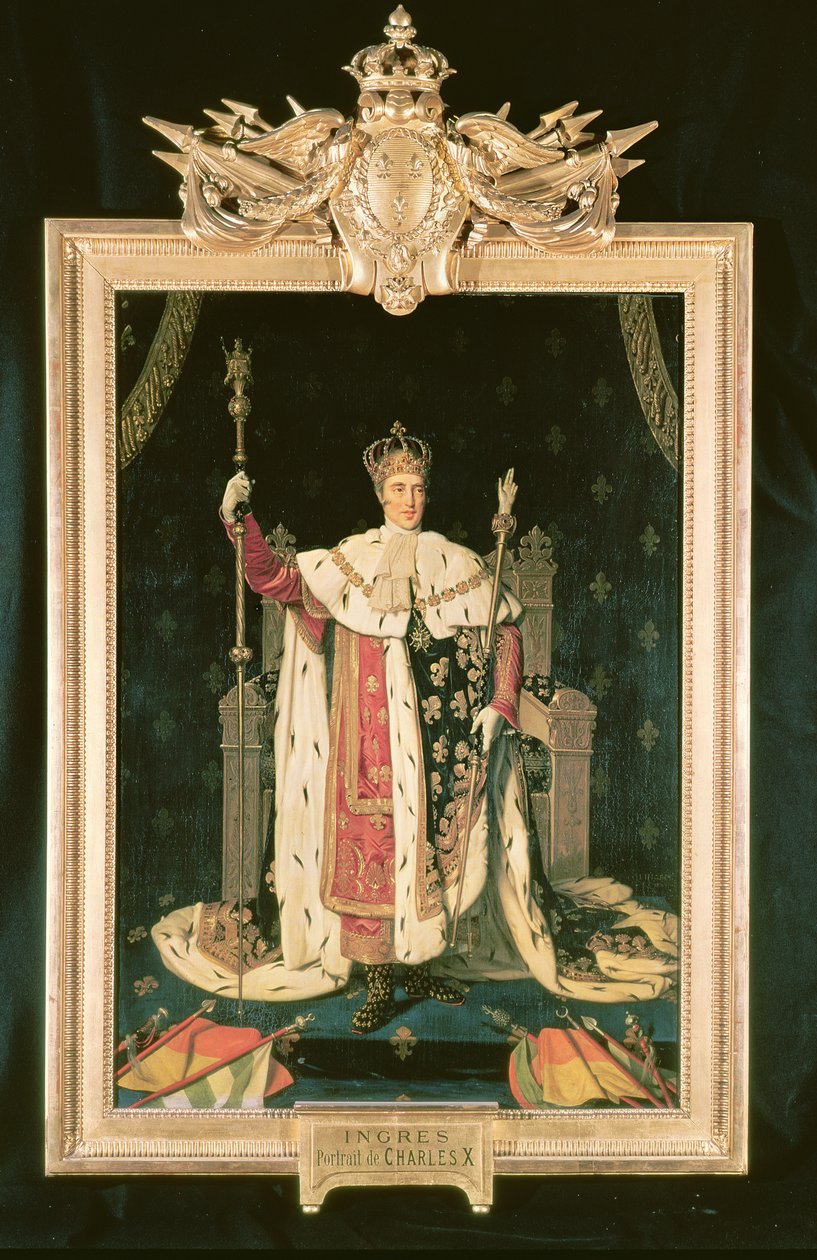 Portret van Karel X (1757-1836) in kroningsgewaden, 1829 door Jean Auguste Dominique Ingres