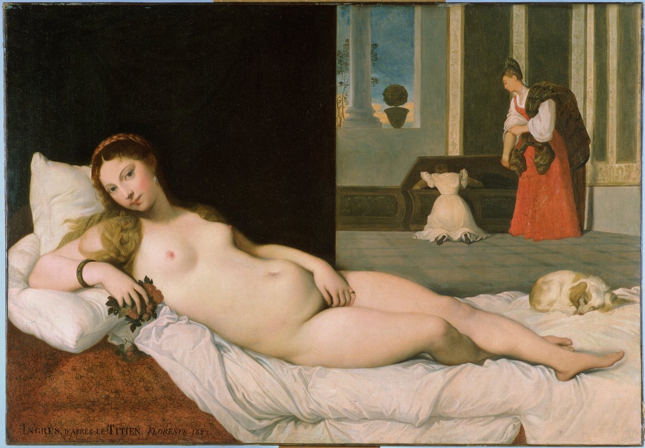 Liggende Venus, naar Titiaan, 1822 door Jean Auguste Dominique Ingres