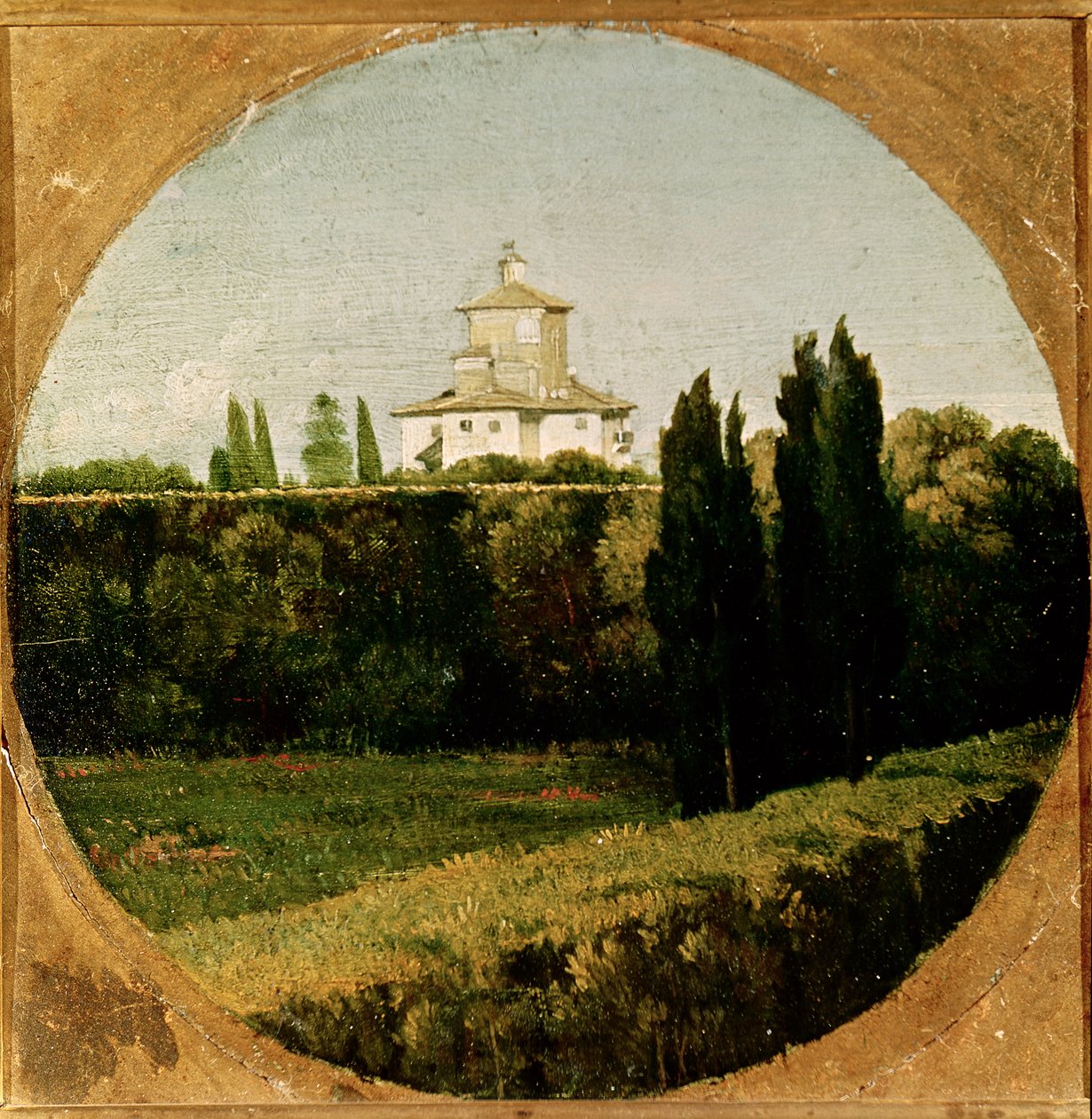 Uitzicht op de Villa Medici, Rome door Jean Auguste Dominique Ingres