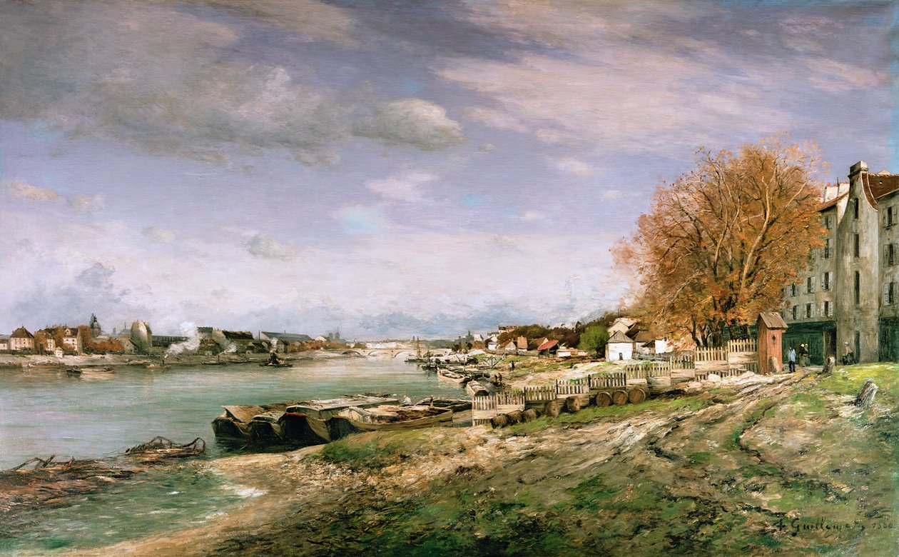 De oude kade in Bercy, Parijs, 1880 door Jean Baptiste Armand Guillaumin