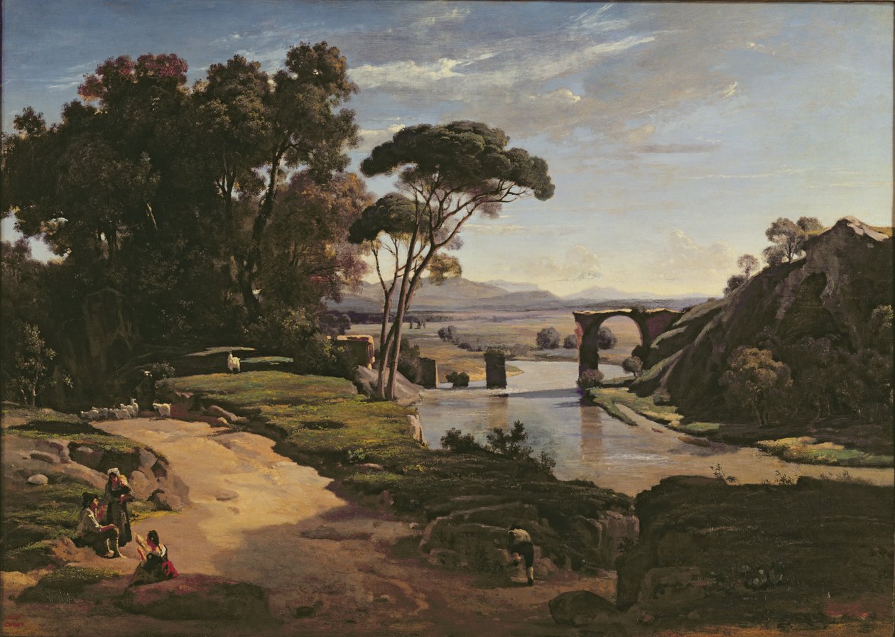 De Brug bij Narni, c.1826-27 door Jean Baptiste Camille Corot