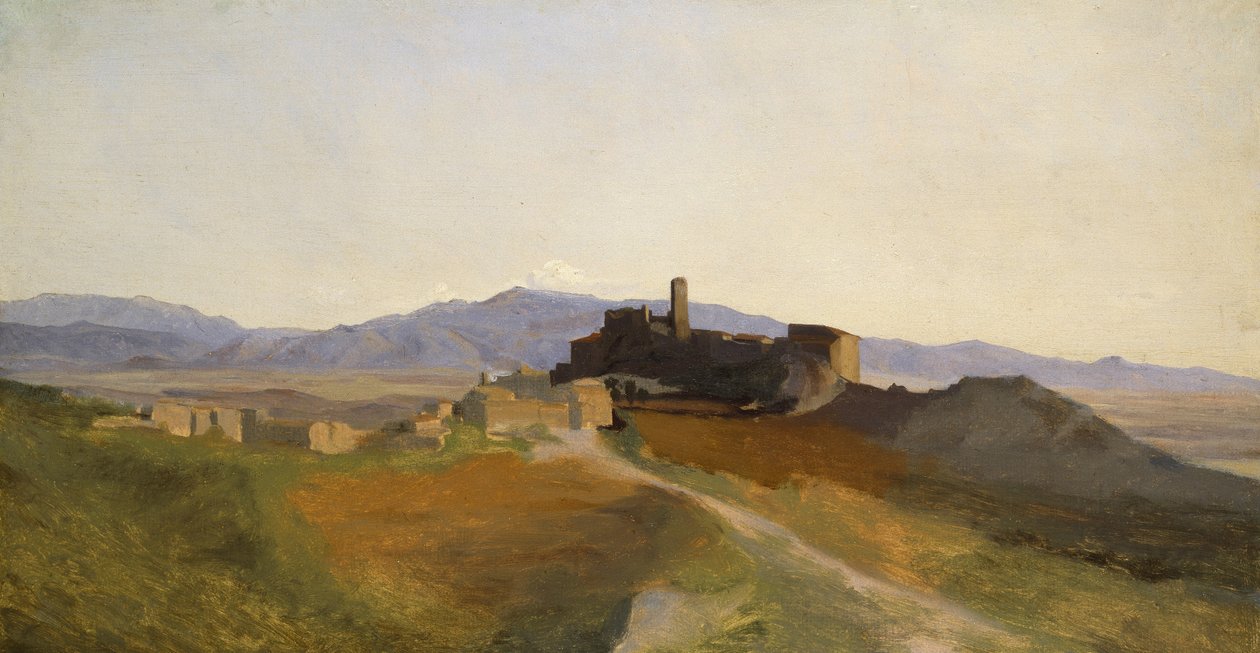 Uitzicht op Olevano door Jean Baptiste Camille Corot