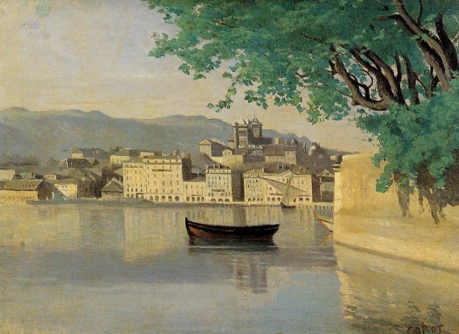 Uitzicht op een deel van de stad door Jean Baptiste Camille Corot