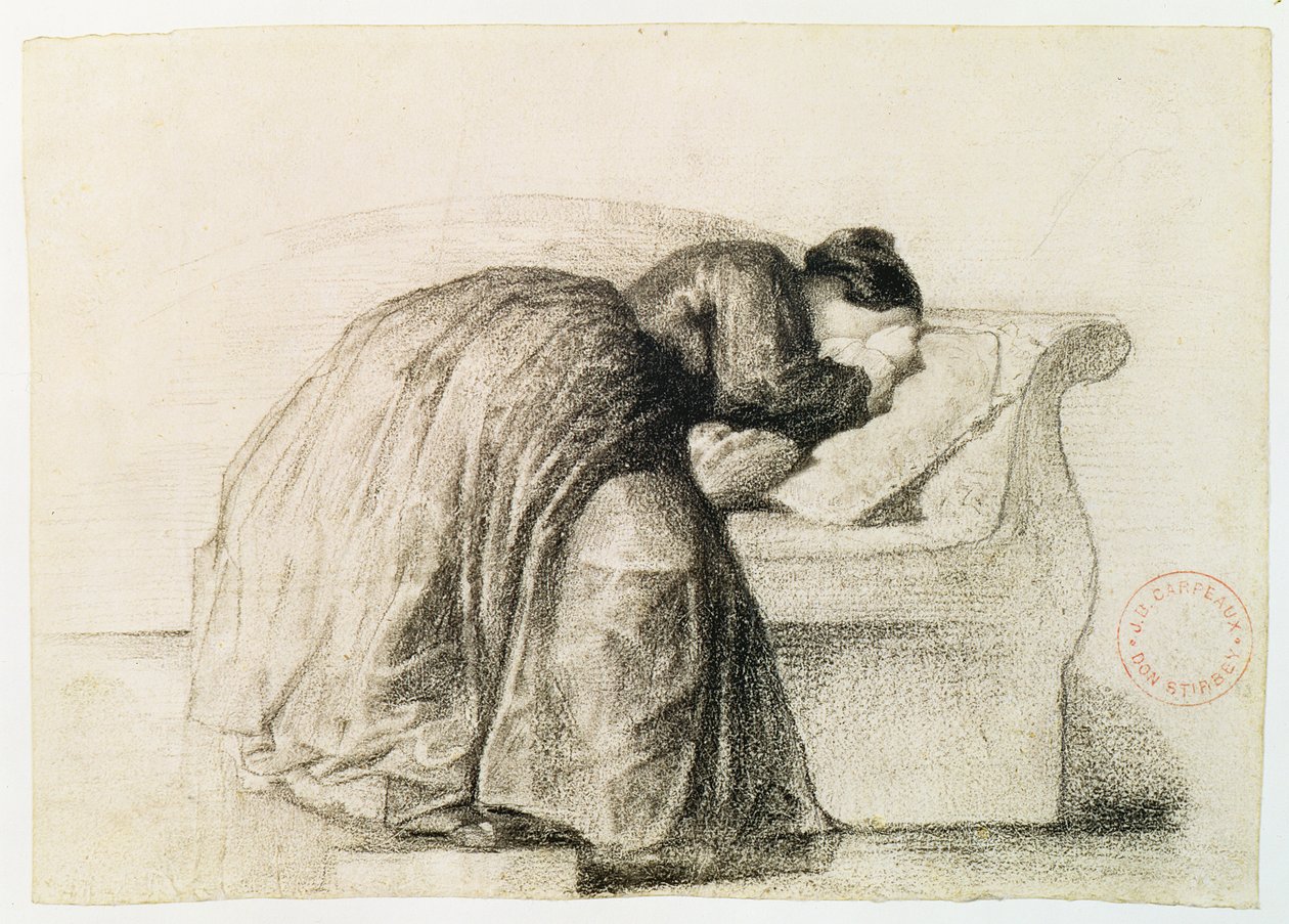 Studie van een Huilende Vrouw door Jean Baptiste Carpeaux