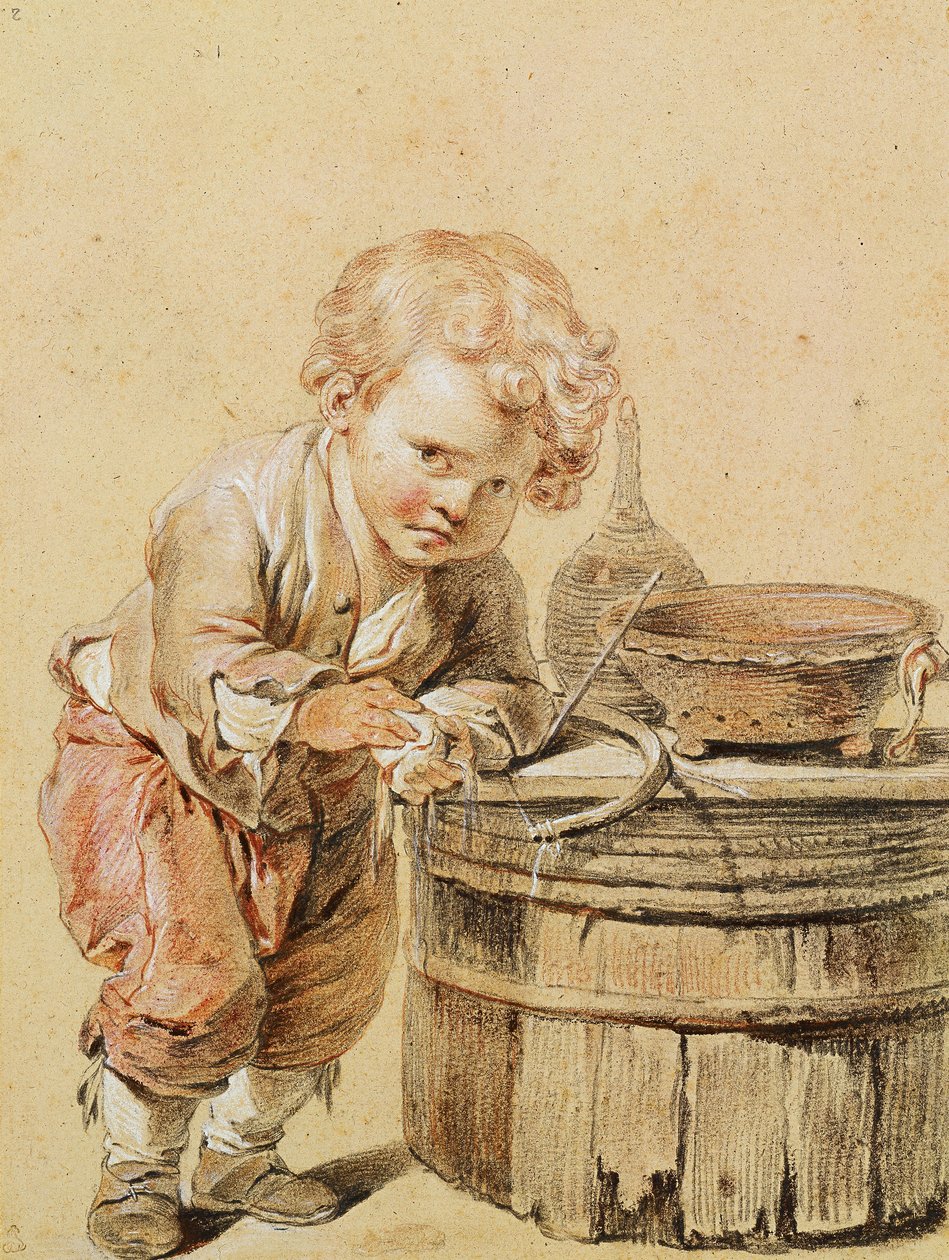 Jongen met een gebroken ei, ca. 1756 door Jean Baptiste Greuze