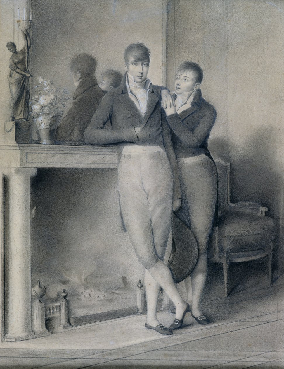 Twee jonge mannen, 1803-04 door Jean Baptiste Jacques Augustin