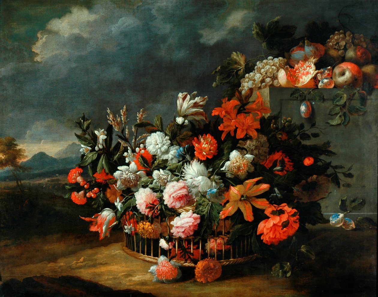 Mand met bloemen door Jean Baptiste Monnoyer