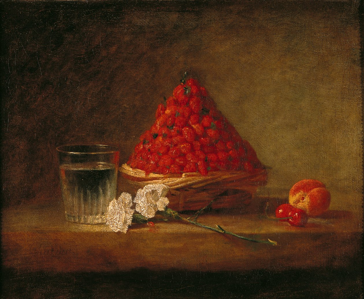Mand met wilde aardbeien, c.1761 door Jean Baptiste Simeon Chardin