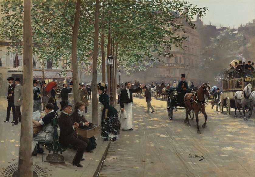 Parijse laan door Jean Beraud